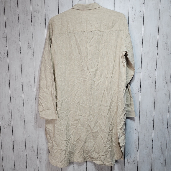 DULUTH Women's Artisan Hemp Duster Shirt Dress Organic Cotton Long Line Size XL. - Picture 15 of 15